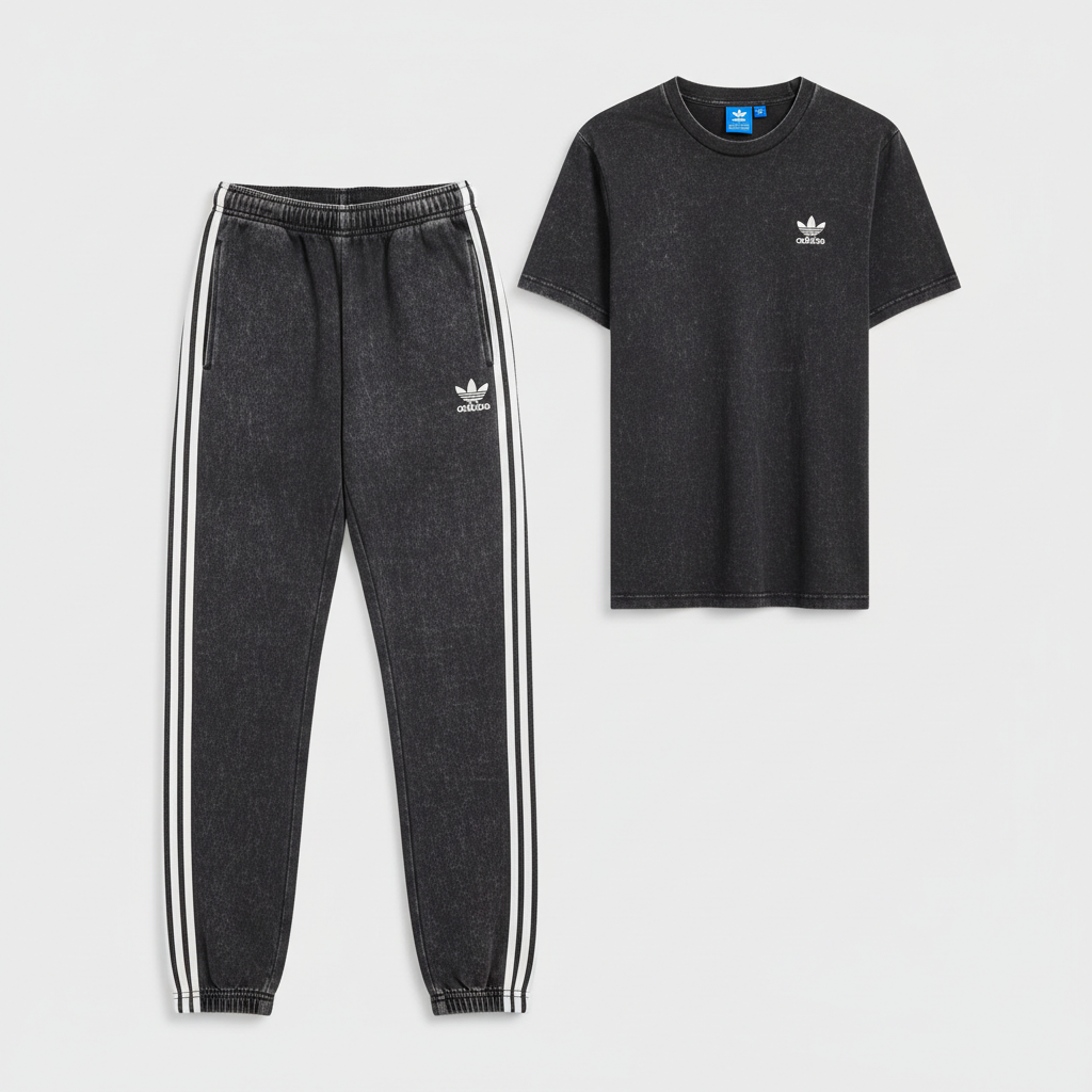 Adidas Retro Eşofman Washed Siyah
