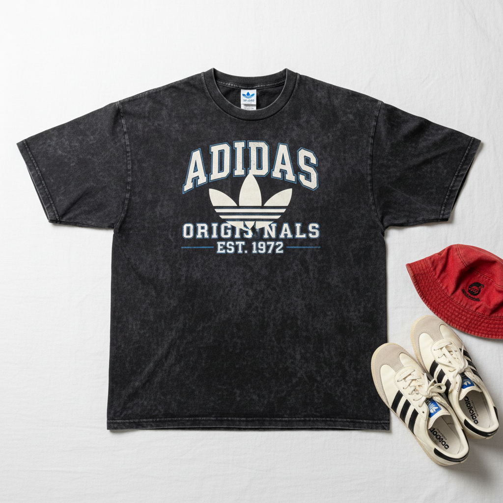 Adidas Retro Washed Siyah Tişört
